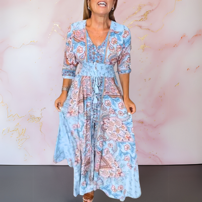 Anke™| Elegantes Sommerkleid mit V-Ausschnitt