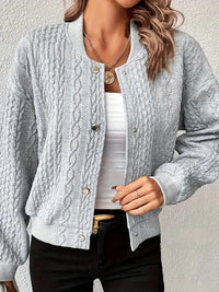 HELENE – Damen-Pulloverjacke – Elegante Strickjacke im Stilvollen Design in Grau