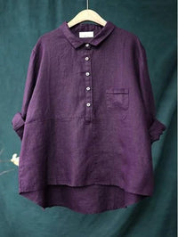 Vega | Oversized Leinen-Bluse in Lila