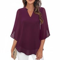 Brianna - Weit geschnittene Bluse mit eleganter Form in Weinrot