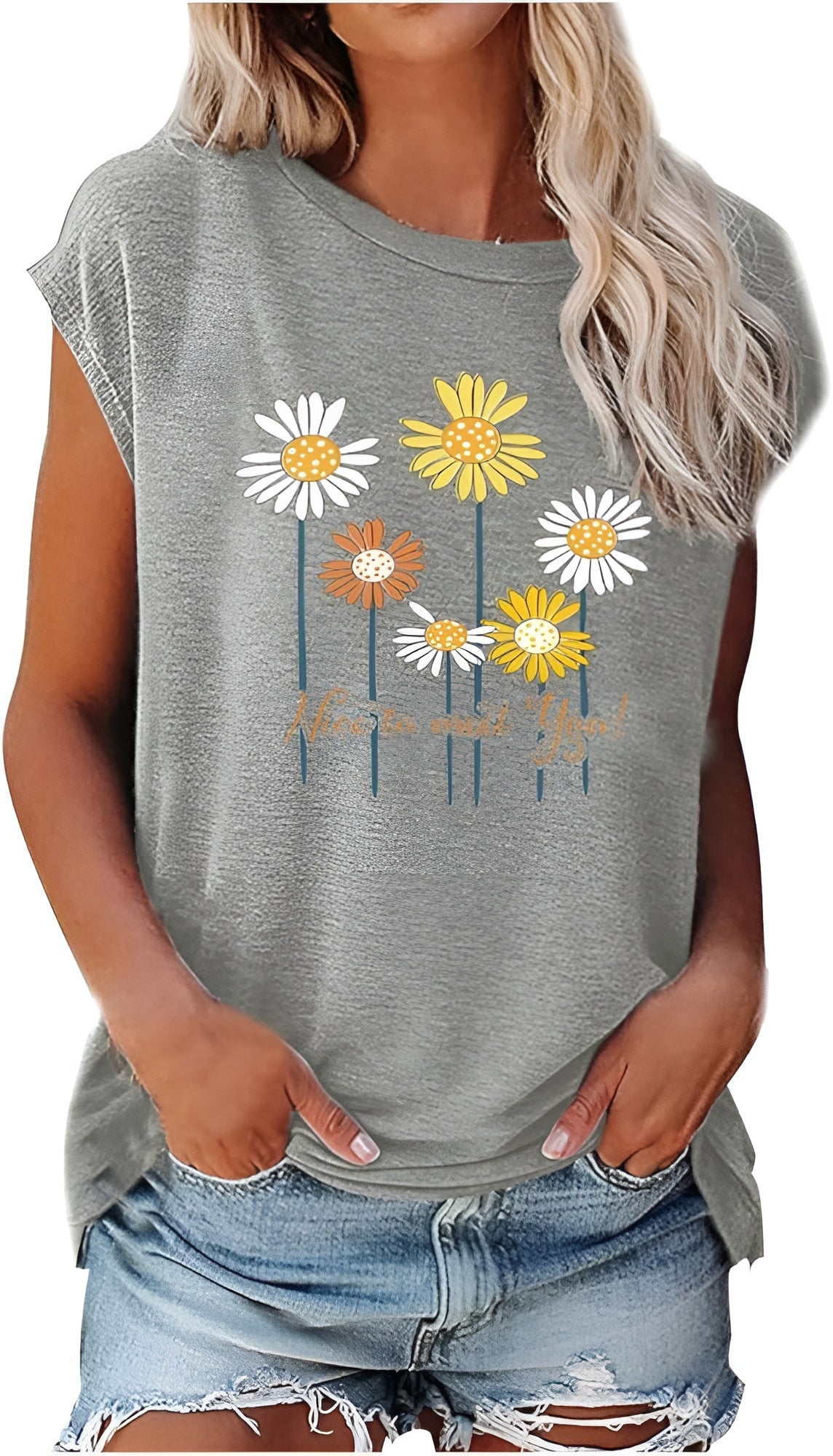 Terini | Lässiges T-Shirt mit Gänseblümchen-Print