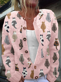 Charlotte | Damen-Cardigan mit Knöpfen und langen Ärmeln in Rosa Cardigan