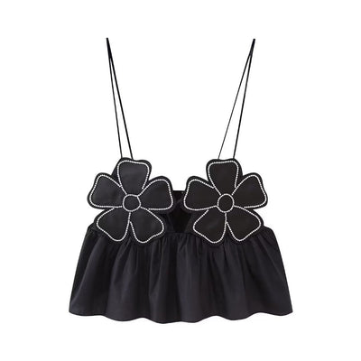 Erna | Rückenfreies Geblümtes Crop-Top für Stilbewusste