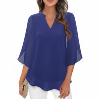Brianna - Weit geschnittene Bluse mit eleganter Form in Blau