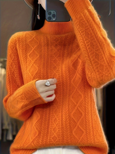 Bequemer Wollpullover aus Strick mit Langen Ärmeln für Damen | Ideal für den Winter