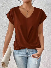 Cleo™ - Lässiges T-Shirt mit Sweetheart-Ausschnitt in Rot