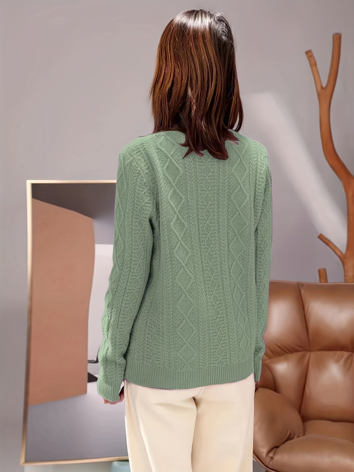 Bequemer Wollpullover aus Strick mit Langen Ärmeln für Damen | Ideal für den Winter