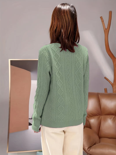 Bequemer Wollpullover aus Strick mit Langen Ärmeln für Damen | Ideal für den Winter
