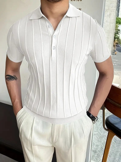 Gerben | Vertikal gestreiftes schickes Poloshirt für Herren