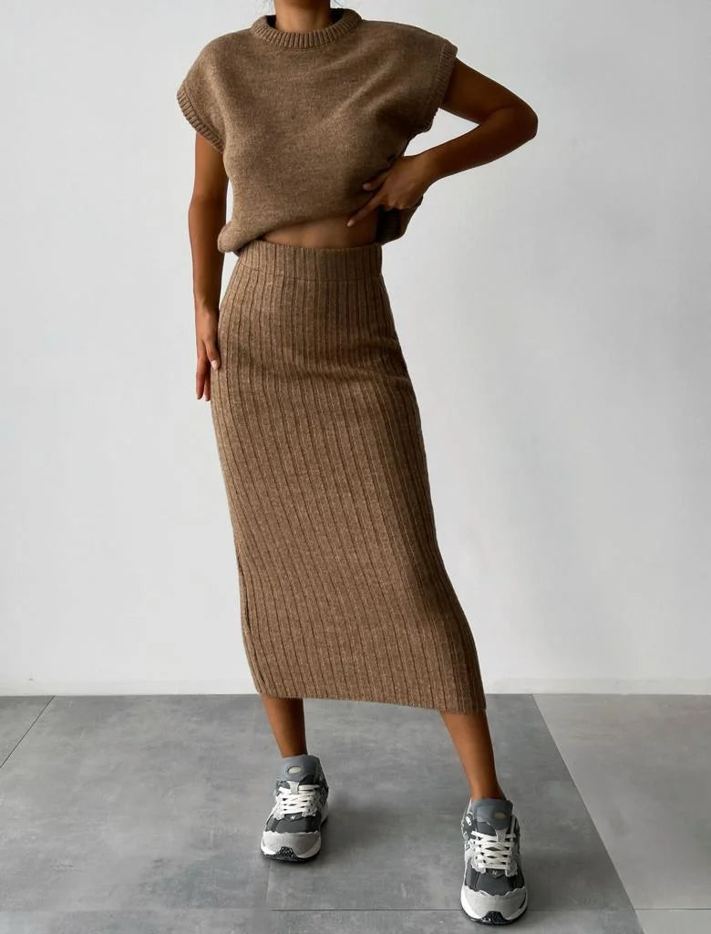 Labrina | Ärmelloses Strickset - Stilvolles Damen-Kombinationsset