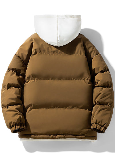 Lässiger Baumwoll-Steppmantel mit Kapuze für Herren | Ideal für den Winter