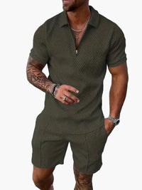 Set aus Polo und Shorts im lässigen Stil für Herren – Sommerliche entspannte Eleganz in Grün