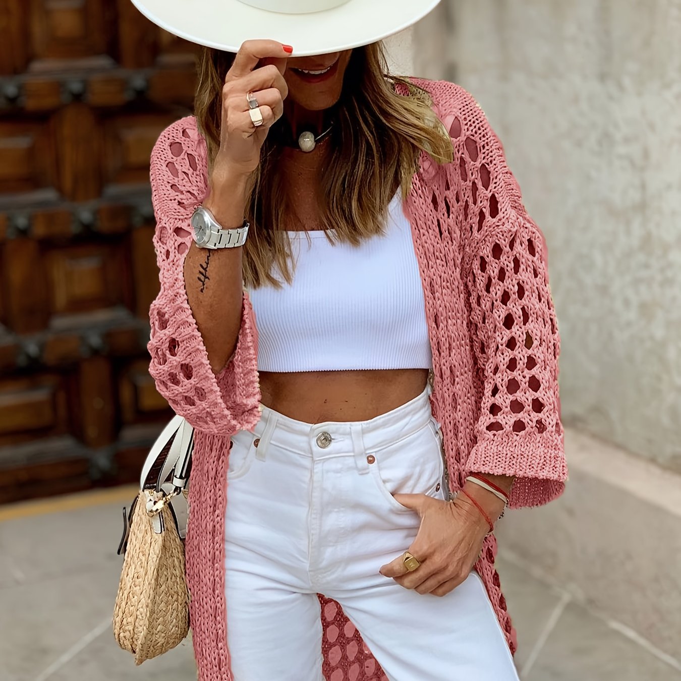 Emas | Gehäkelte Strickjacke für Damen