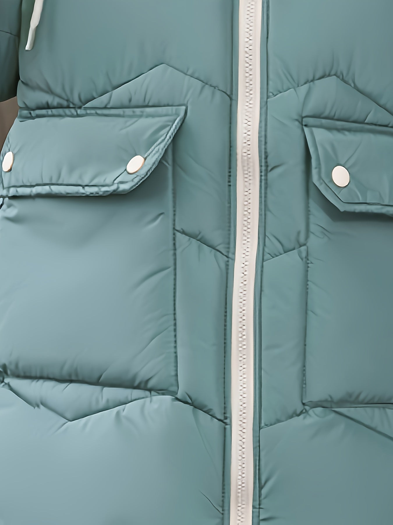 Langer lässiger Wintermantel mit Kordelzug und Klappentaschen für Damen |  Ideal für den Winter