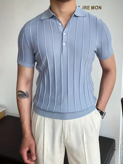 Gerben | Vertikal gestreiftes schickes Poloshirt für Herren