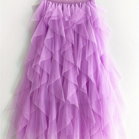 Damenrock Elegante Mehrlagige Volant Romantisches Festkleid in Lila