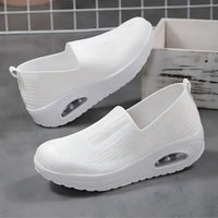 Hermina - Damen Slip-On Sneaker mit Strickstruktur in Weiß