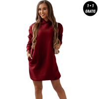 TESS – Herbst Kapuzenkleid in Rot
