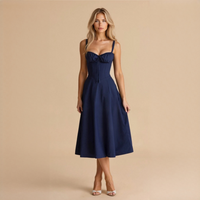 Liana - Schickes Midikleid in Marineblau