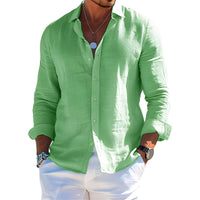 Félicien - Angenehmes langärmeliges Poloshirt in Hellgrün