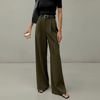 Marlene - Stylische Hose mit weitem Schnitt in Grün