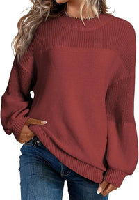 Neva - Damen-Strickpullover – Weicher Oversize-Pullover im Minimalistischen Stil in Weinrot