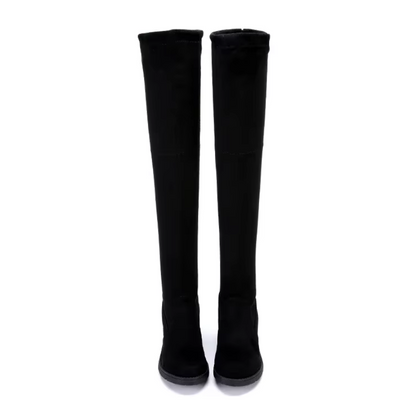 Fudus Overknee Stiefel - Blockabsätze, Schnürung, Robustes Design