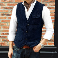 Matthew - Modischer Tweedmantel in Marineblau
