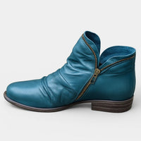 Karin - Damen Bequeme Orthopädische Stiefel mit Fußbett in Blau