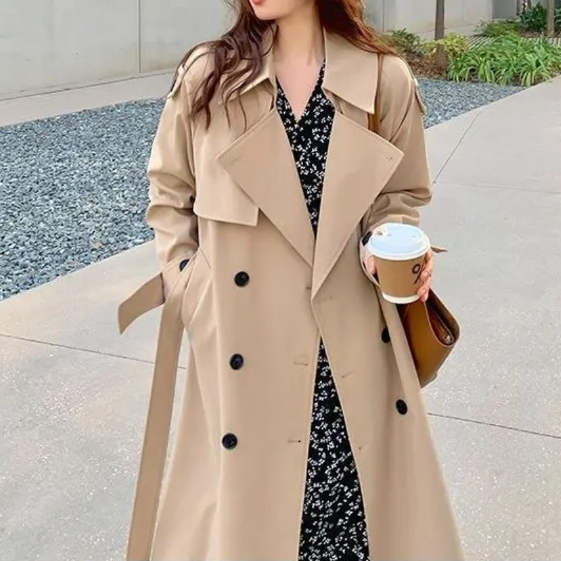 Langer Eleganter Luxe Trenchcoat für Damen | Ideal für den Winter