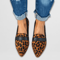 Magdalena | Damen Wildleder Loafer Spitz Frühling Elegant Komfort in Leopard