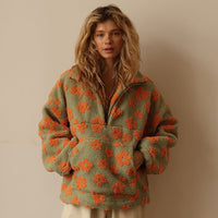 Daisy | Fleece Varm Bloom in Orange-Grün