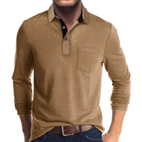 Marty - Komfortables Herren-Poloshirt mit langen Ärmeln in Khaki