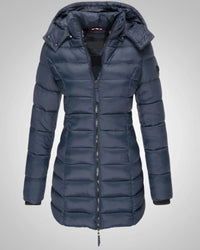 Jessica | Damen Winter Kapuze Daunenjacke in Marineblau