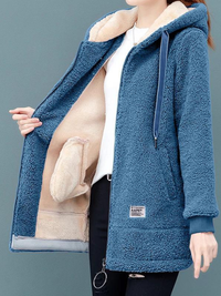 Adalyn - Fleece-Kapuzenjacke in Blau