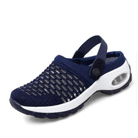Henrike - Damen Slip-On Sneaker mit Mesh und Riemen in Blau
