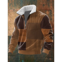 Tobias | ThermoSoft Fleecepullover mit Stehkragen in Dunkelbraun