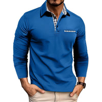 Jerome - Komfortables Langarm-Poloshirt in Blau