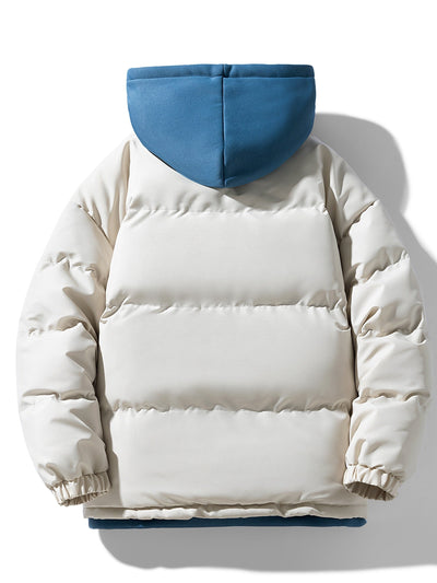 Lässiger Baumwoll-Steppmantel mit Kapuze für Herren | Ideal für den Winter