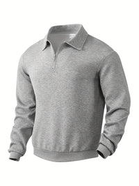 Finn | Geometrisches Design Vintage Reißverschluss Pullover in Grau