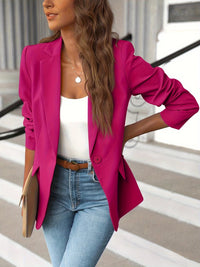 Edith | Damen Blazer Maßgeschneidert Freizeitlook Elegant Modern Casual in Rosa