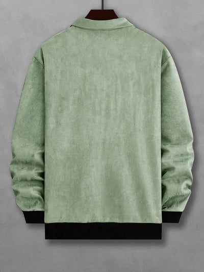 Stilvolle einfarbige warme Fleece-gedruckte Winterjacke für Herren | Ideal für den Winter