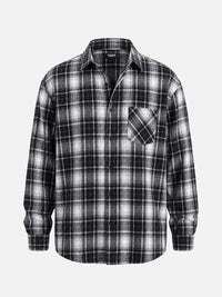 Simon | Herren Kariertes Heritage Flanell Hemd in Schwarz