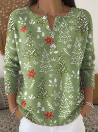 Nocchi – Weihnachts Pullover Mit Knöpfen in Grün