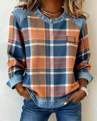 Célia – Sweatshirt „Patchwork Daring“ in Orange