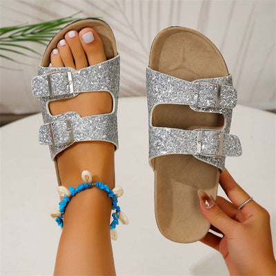 Hesty | Sommertrend Pailletten-Sandalen