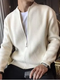 MARENZO – Der strick-cardigan für moderne männer in Weiß