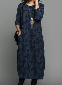 Cassie | Lässiges Rundhals-Winterkleid in Blau