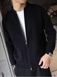 MARENZO – Der strick-cardigan für moderne männer in Schwarz