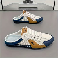 Herren Farbblock Rückenfreie Slip-On Sneaker in Weiß